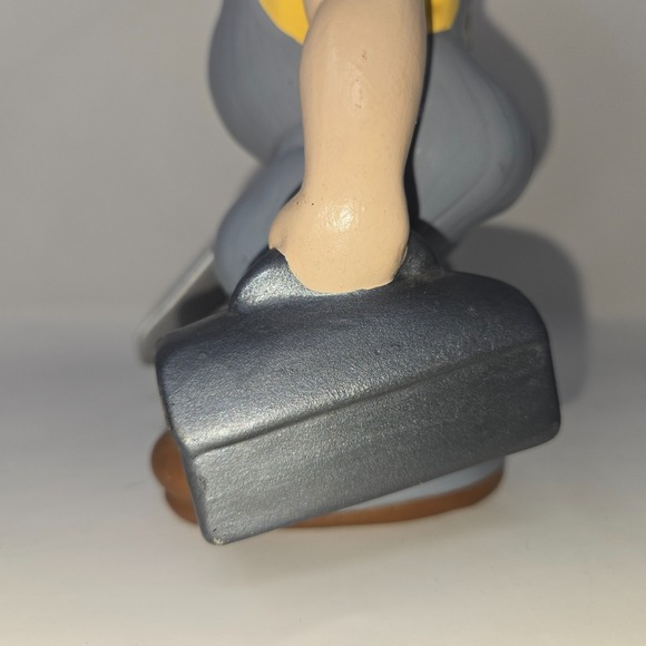 Vintage Atlantic Mold Smiley Boy Carpenter Handyman Plumber Vintage Blue Yellow - Picture 6 of 16